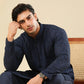 Feroz - Dark Blue Raw Silk Embroidered Kurta Trouser - Men