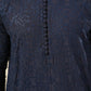 Feroz - Dark Blue Raw Silk Embroidered Kurta Trouser - Men