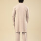 Tabir - Beige Raw Silk Embroidered Kurta Trouser - Men