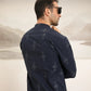 Navy Blue Cotton Embroidered Kurta Trouser - Men