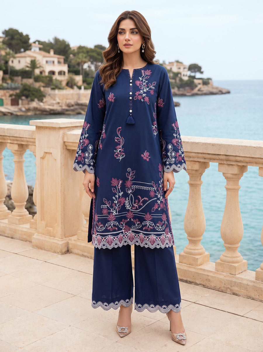 02 Piece Ready To Wear Embroidered Shirt & Trouser