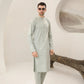 Light Mint Cotton Embroidered Kurta Trouser - Men