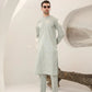 Light Mint Cotton Embroidered Kurta Trouser - Men