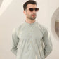 Light Mint Cotton Embroidered Kurta Trouser - Men