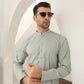 Light Mint Cotton Embroidered Kurta Trouser - Men