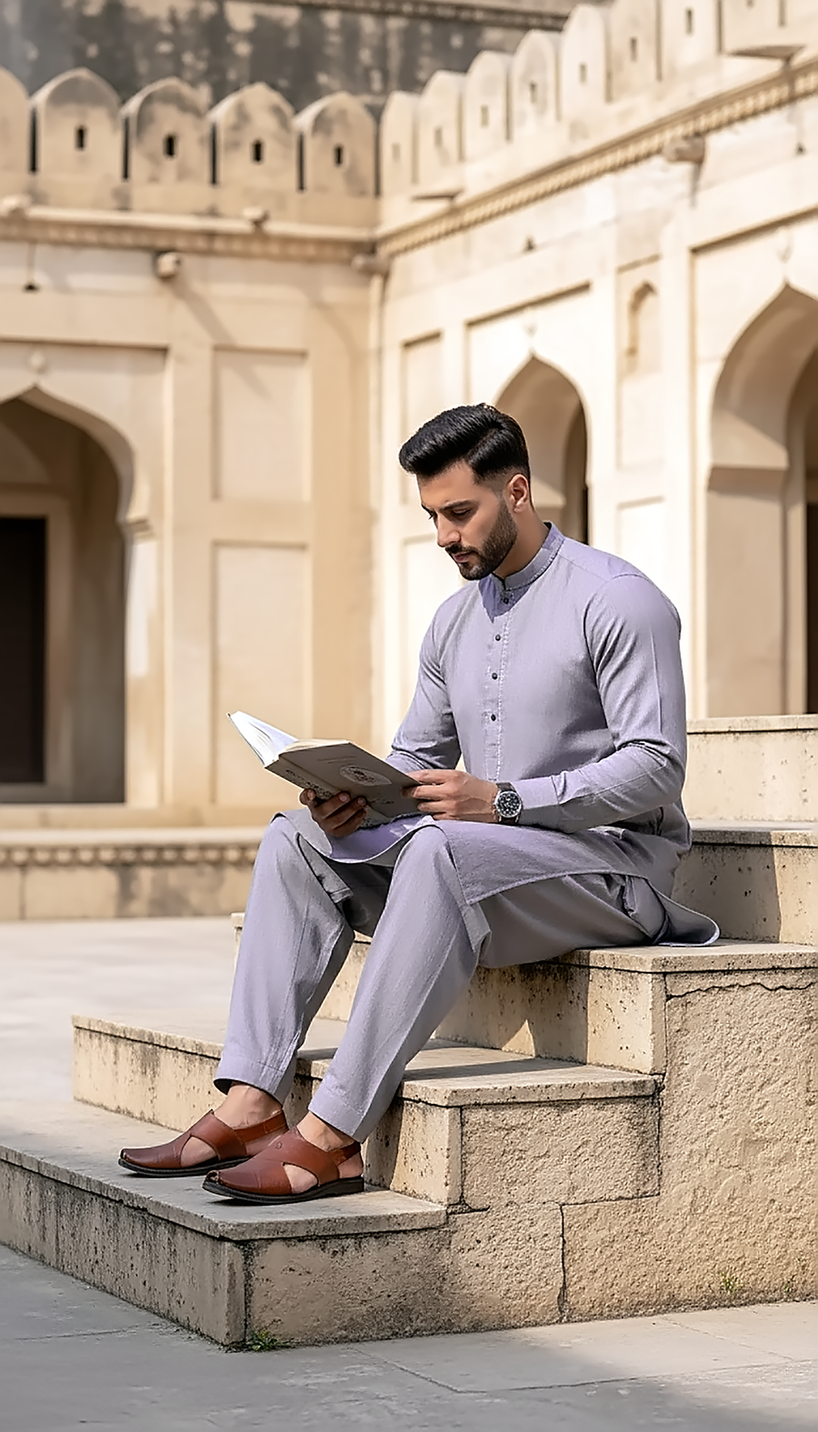 02 Piece Ready to wear Mens Embroidered Shalwar & Kameez