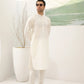 Bosky White Cotton Embroidered Kurta Trouser - Men