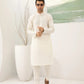Bosky White Cotton Embroidered Kurta Trouser - Men