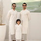 Bosky White Cotton Embroidered Kurta Trouser - Men