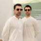 Bosky White Cotton Embroidered Kurta Trouser - Men