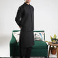 Black Soft Cotton Kurta Shalwar with Waistcoat - Men