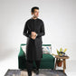 Black Soft Cotton Kurta Shalwar with Waistcoat - Men