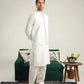 Off White Soft Cotton Kurta Shalwar with Waistcoat - Men