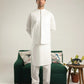 Off White Soft Cotton Kurta Shalwar with Waistcoat - Men