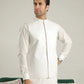 Off White Soft Cotton Kurta Shalwar with Waistcoat - Men