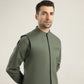 Army Green Soft Cotton Waistcoat - Men