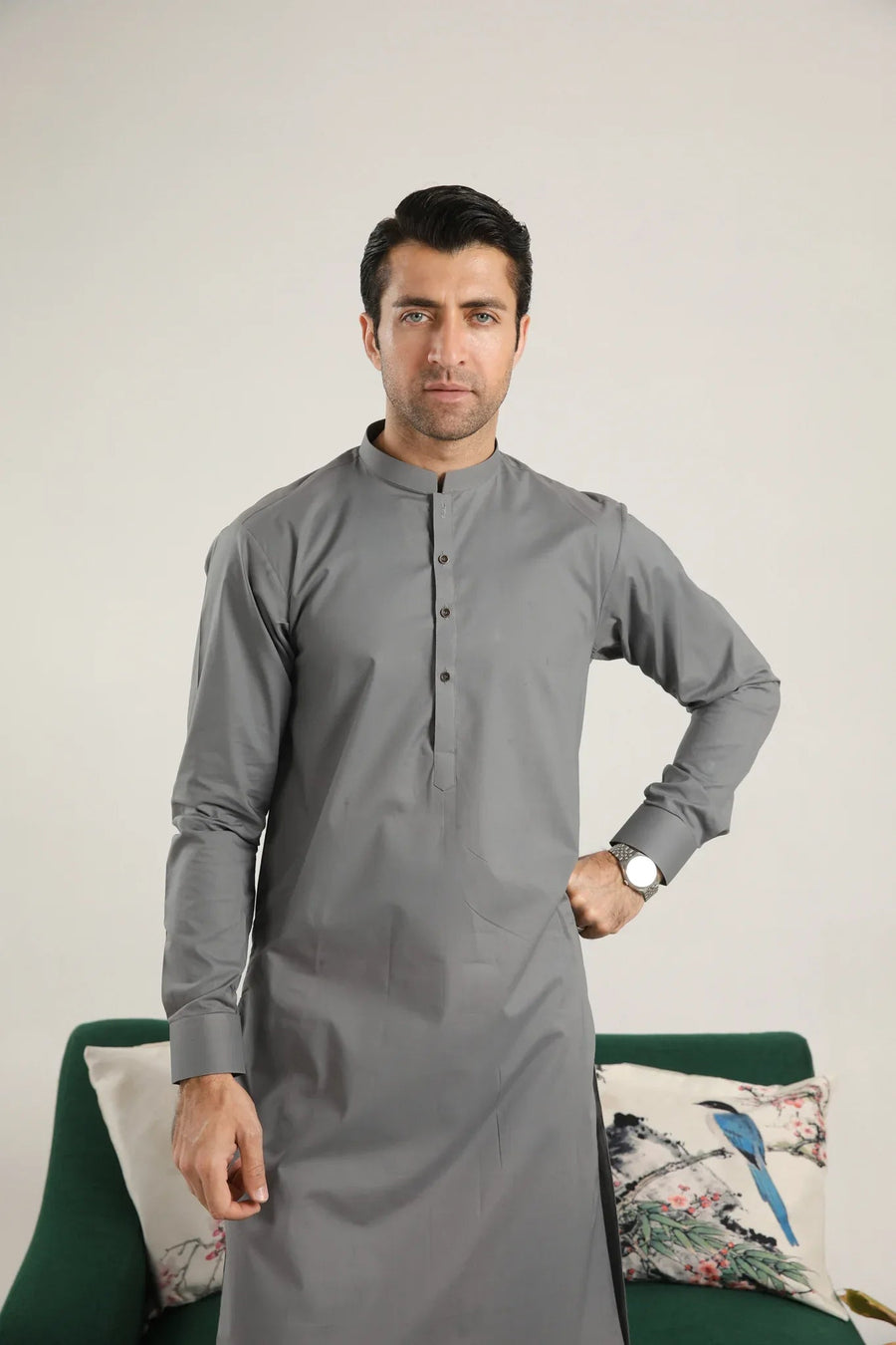 Light Grey Soft Cotton Kurta Trouser - Men