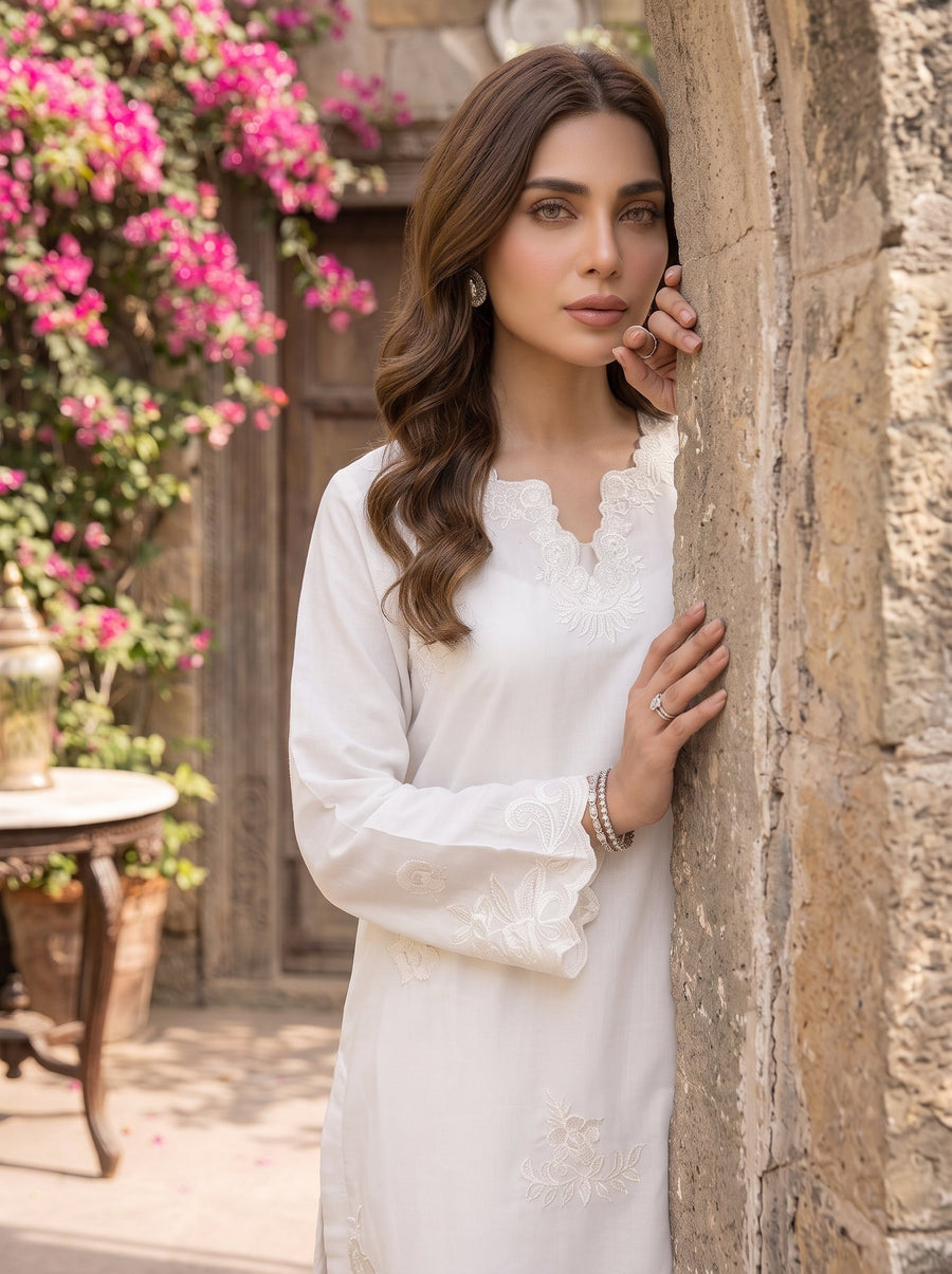 02 Piece Ready To Wear Embroidered Shirt & Trouser