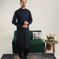 Dark Navy Blue Soft Cotton Kurta Shalwar - Men