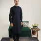 Dark Navy Blue Soft Cotton Kurta Shalwar - Men