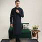 Dark Navy Blue Soft Cotton Kurta Shalwar - Men