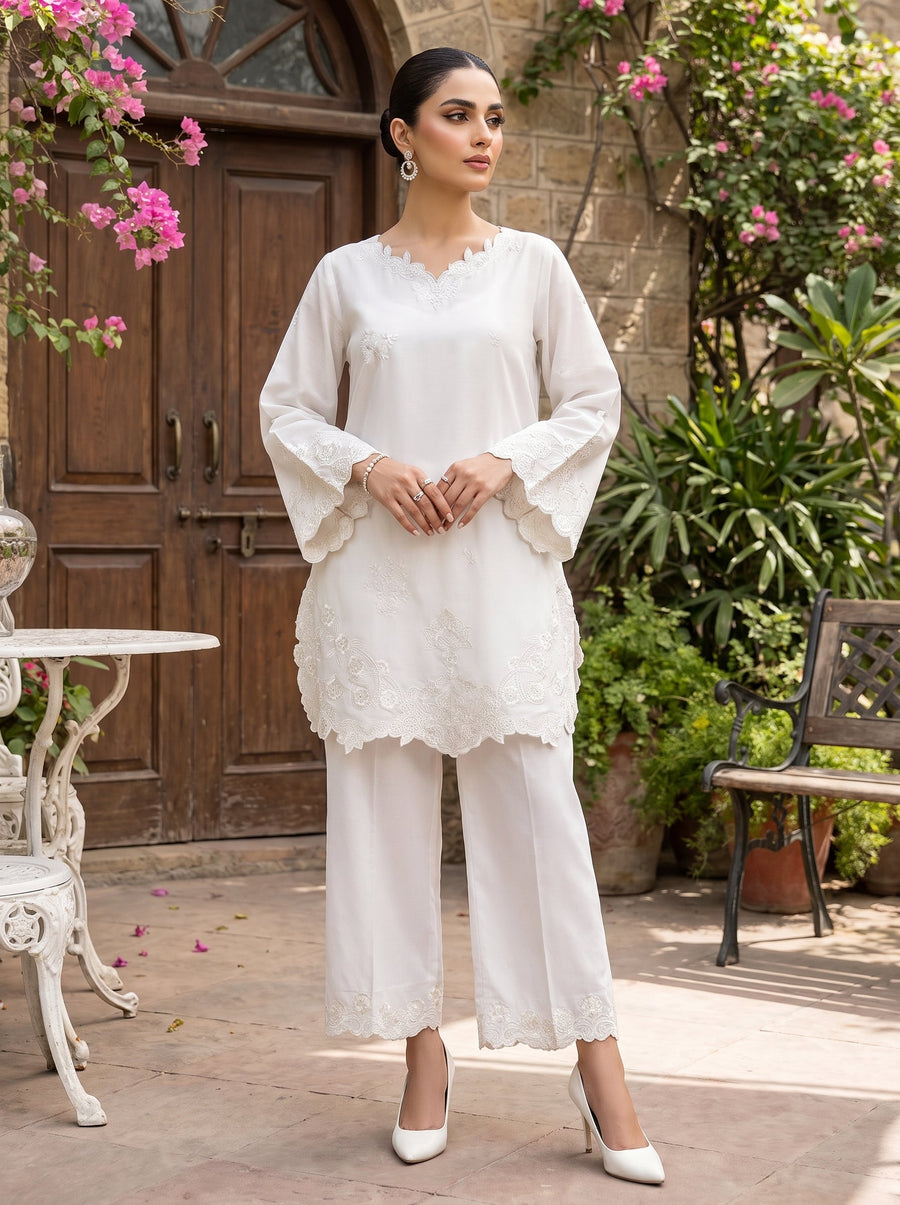 02 Piece Ready To Wear Embroidered Shirt & Trouser