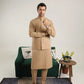 Camel Cotton Soft Kurta Trouser with Waistcoat - Men