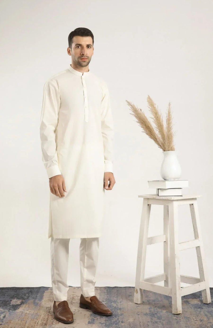Bosky White Soft Cotton Kurta Trouser - Men