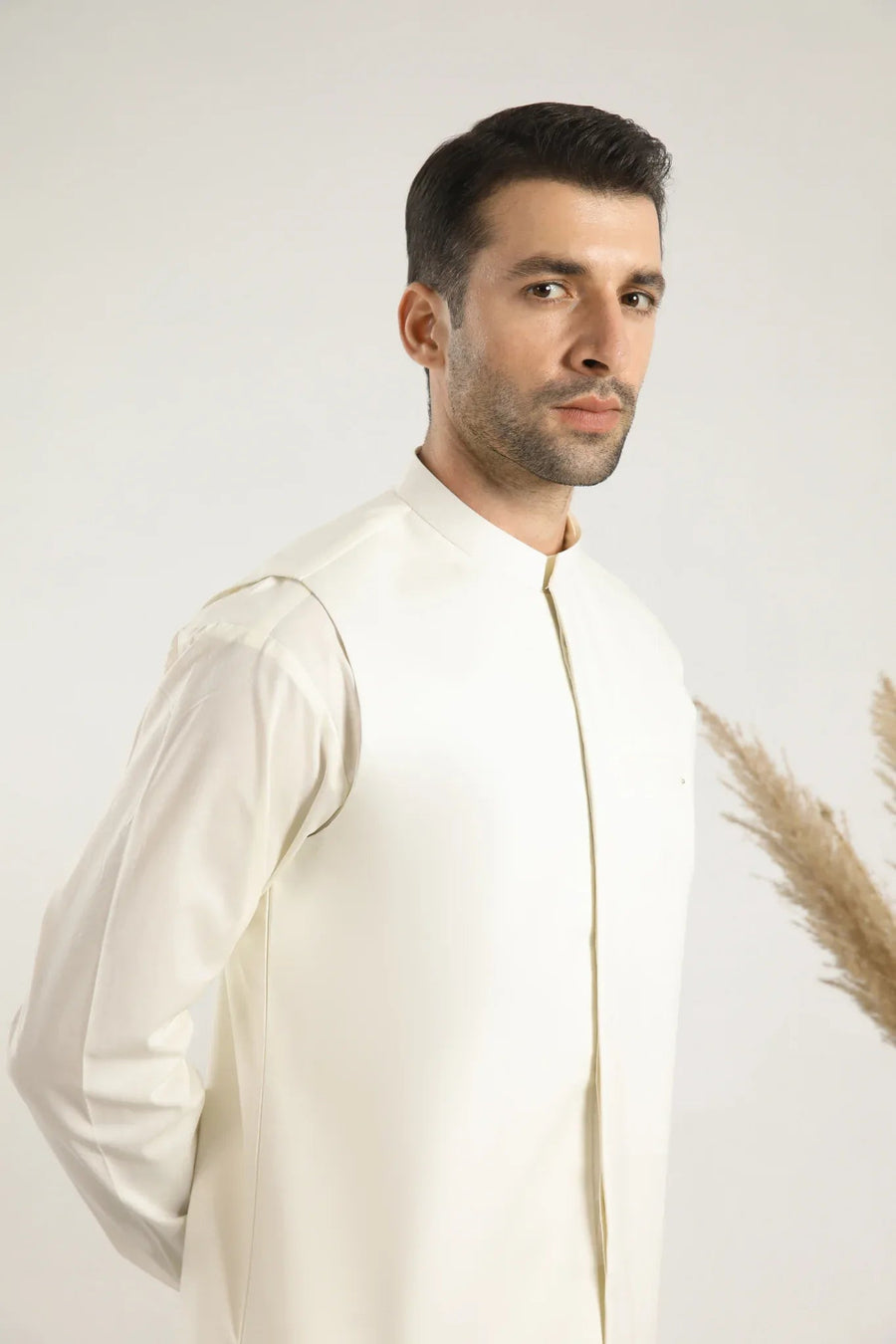 Bosky White Soft Cotton Waistcoat - Men