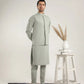 Light Mint Soft Cotton Kurta Trouser with Waistcoat - Men