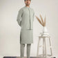 Light Mint Soft Cotton Kurta Trouser with Waistcoat - Men