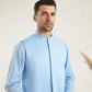 Sky Blue Soft Cotton Waistcoat - Men