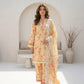 03 Piece Unstitched Printed with Embroidered Lawn Cutwork Dupatta