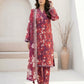 03 Piece Unstitched Printed with Embroidered Lawn Cutwork Dupatta