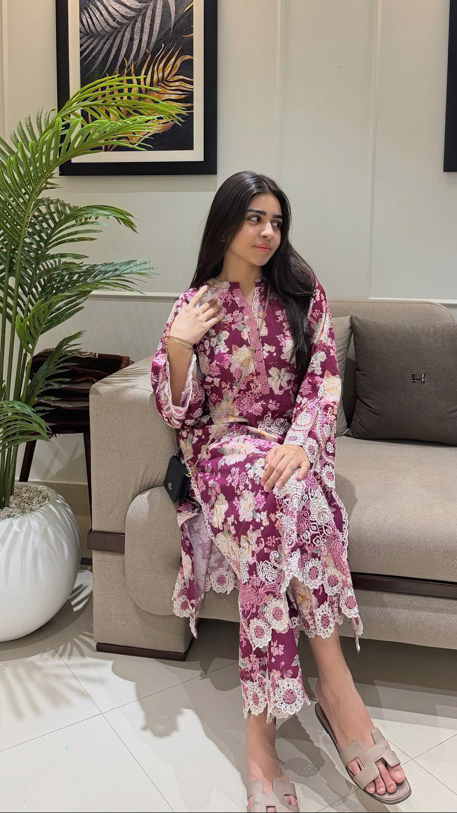 02 Piece Ready to wear  Printed Embroidered Shirt & Trouser