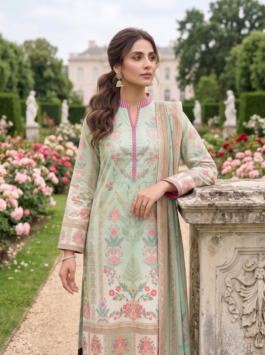 03 Piece Unstitched Printed Lawn