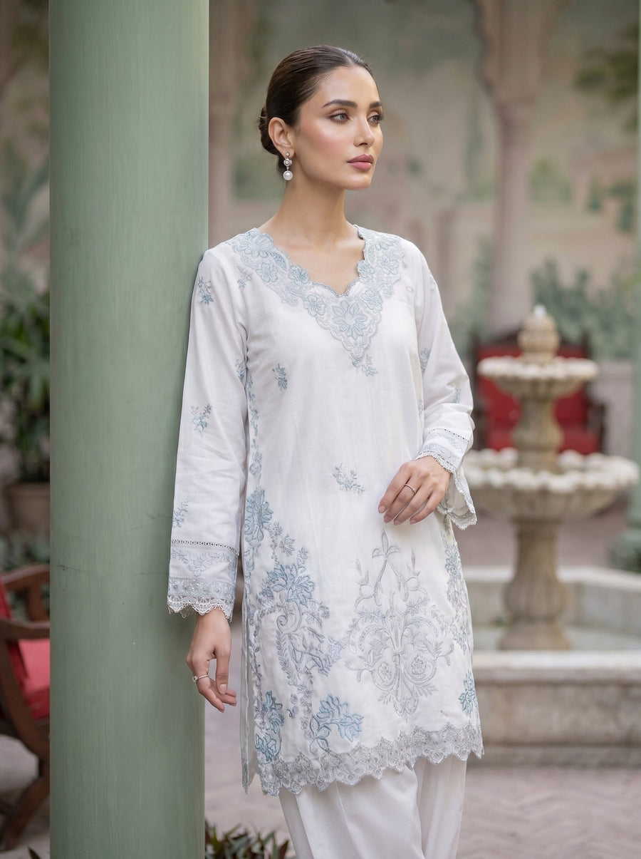 02 Piece Ready To Wear Embroidered Shirt & Trouser