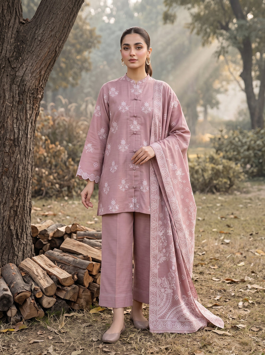 03 Piece Unstitched Textured Printed Marina
