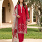 03 Piece Unstitched Dyed Embroidered with Printed Chiffon Dupatta