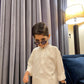 Off White Blended Kurta Trouser - Kids