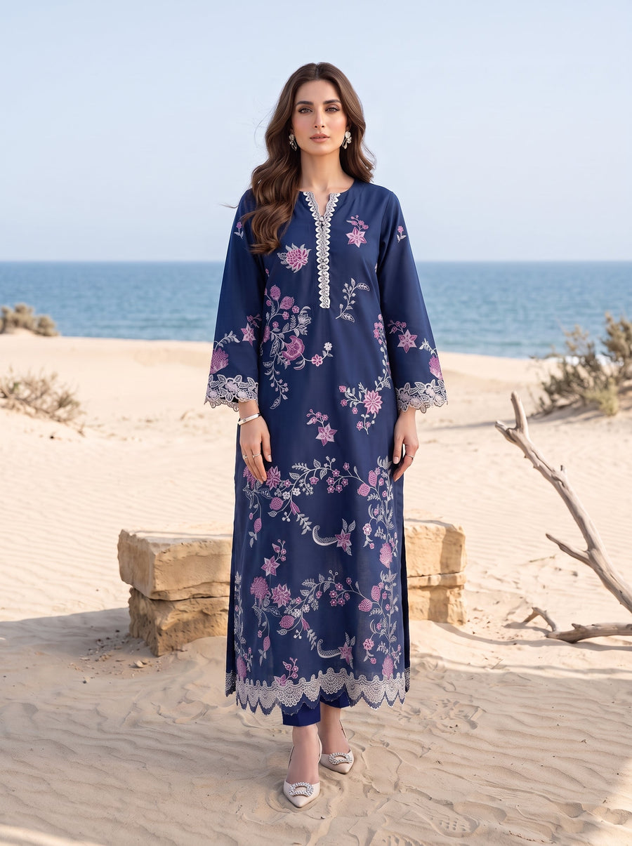02 Piece Unstitched Embroidered with Shirt & Trouser