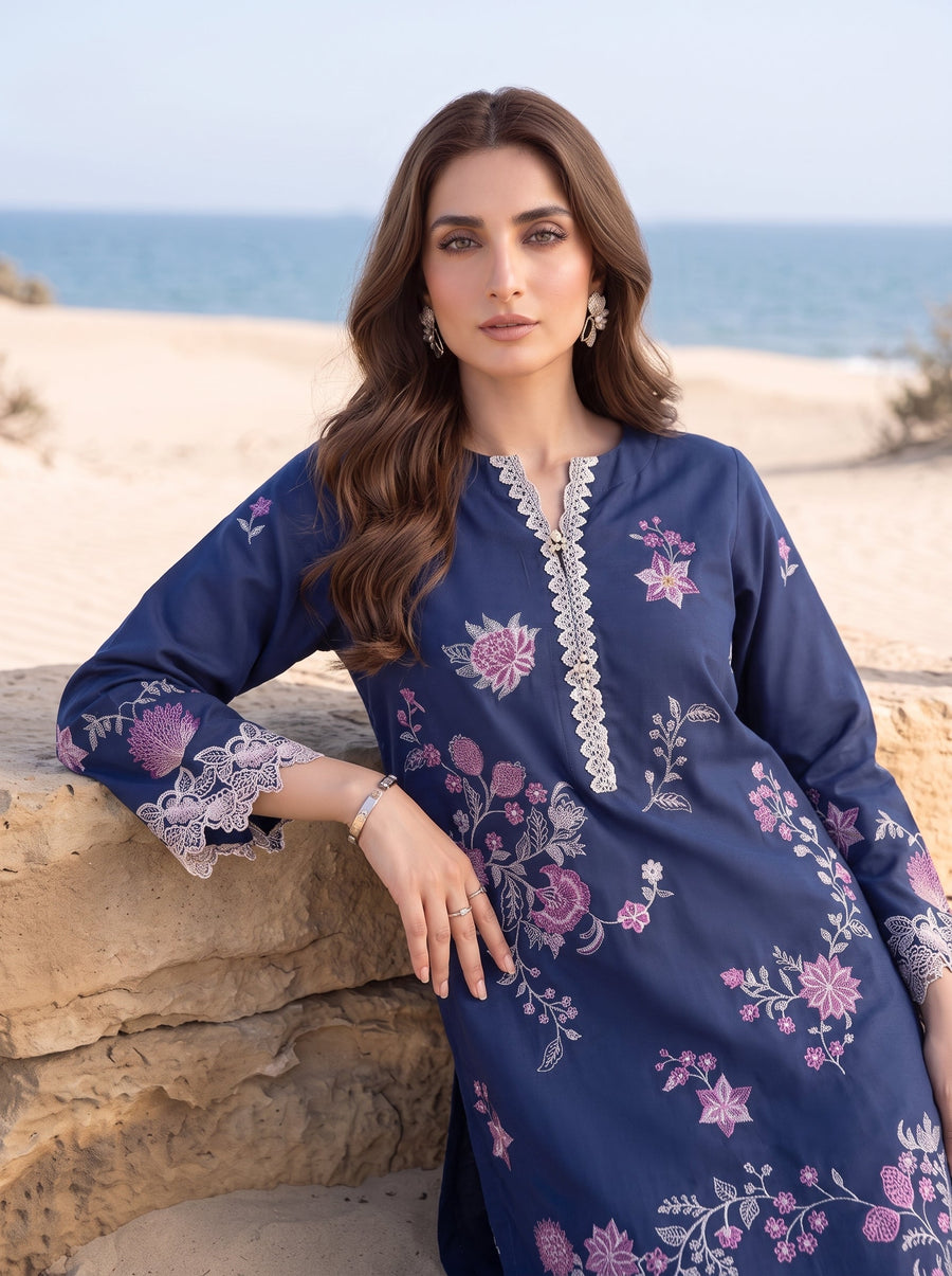 02 Piece Unstitched Embroidered with Shirt & Trouser