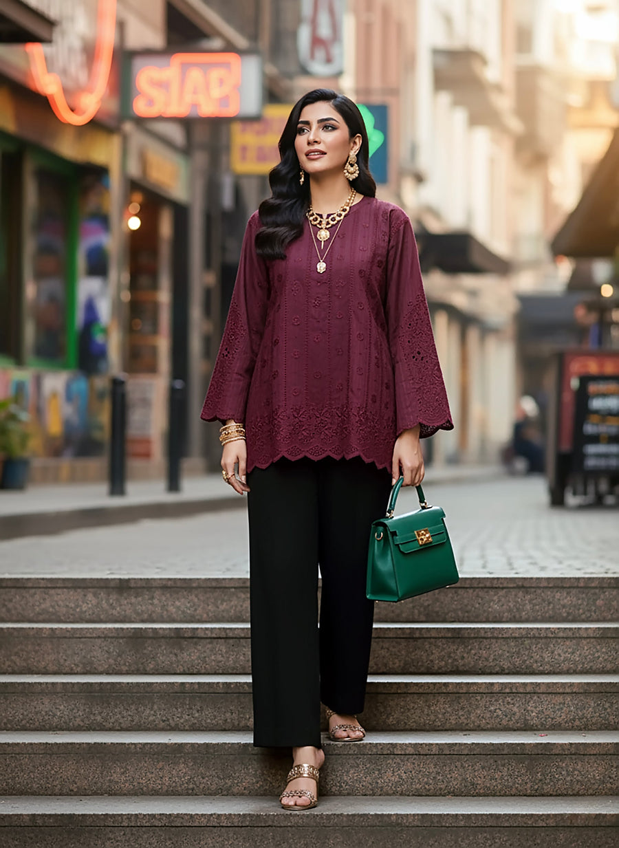 01 Piece Ready to wear Embroidered Shirt