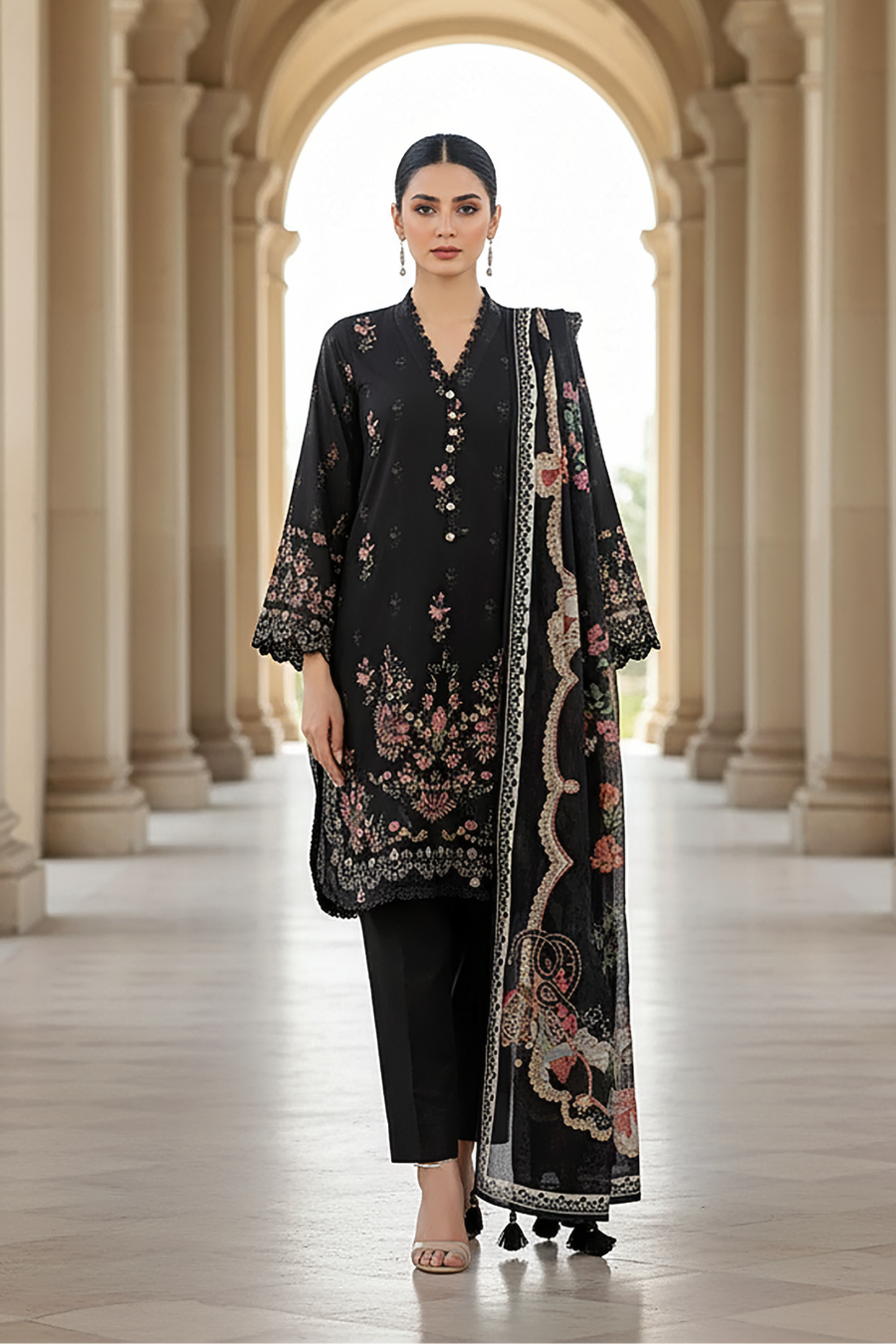 03 Piece Unstitched Printed Lawn
