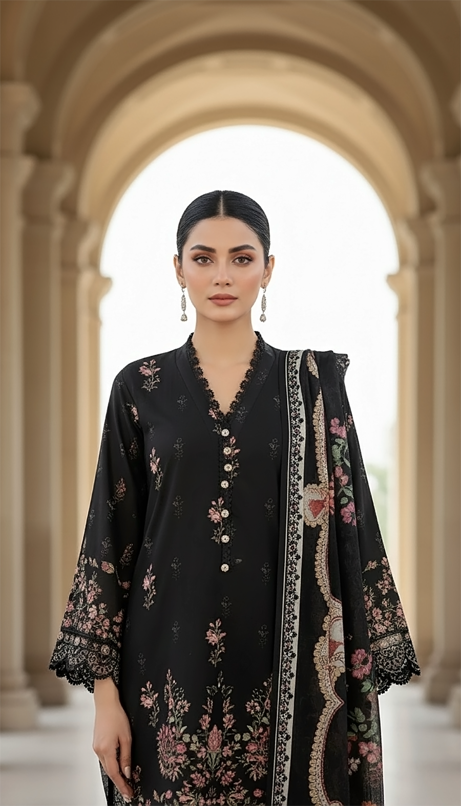03 Piece Unstitched Printed Lawn