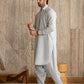 Ice Blue French Collar Kameez Shalwar - Men
