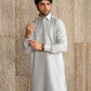 Ice Blue French Collar Kameez Shalwar - Men