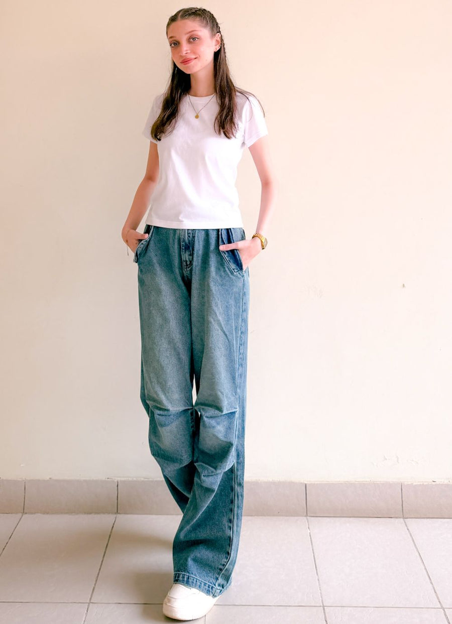 Inaara Rustic Blue Relaxed Jeans Women