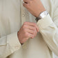 Ivory French Collar Kameez Shalwar - Men
