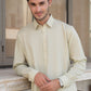 Ivory French Collar Kameez Shalwar - Men